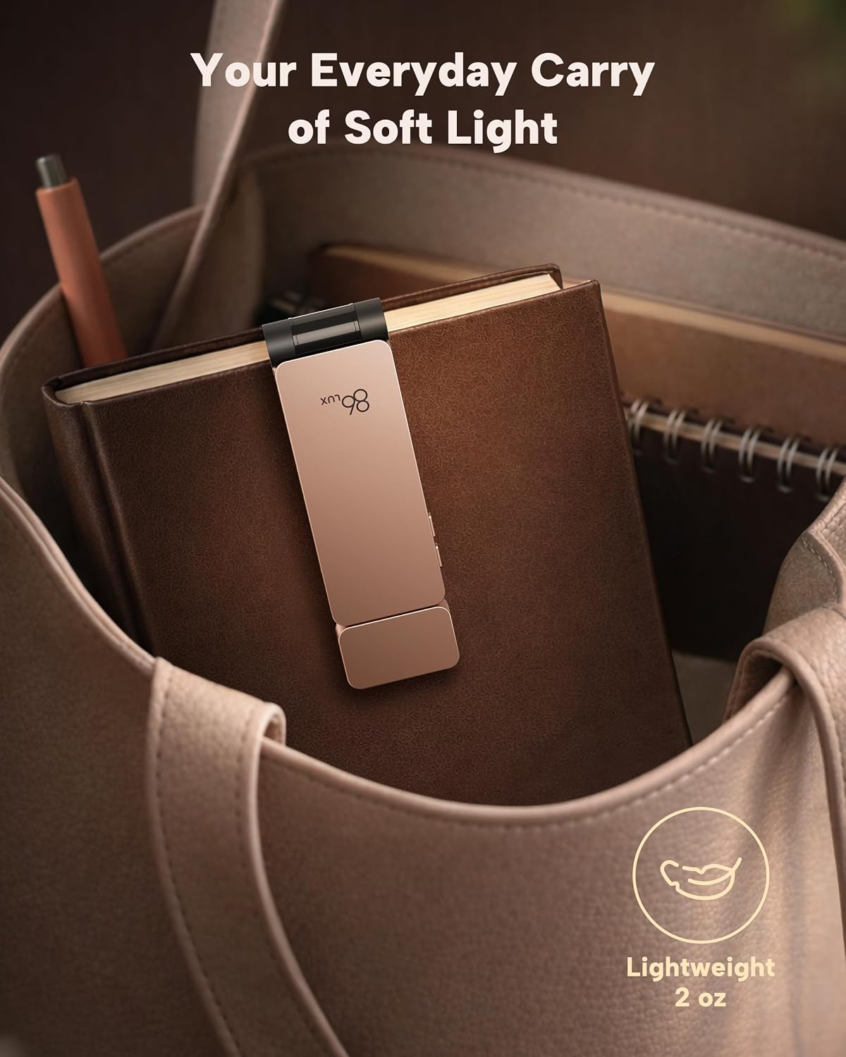 86Lux Book Light, Rechargeable Clip-On LED Reading Light for Bed & Night Use - 3 Color Temperatures with Stepless Dimming, Ultralight Bookm…