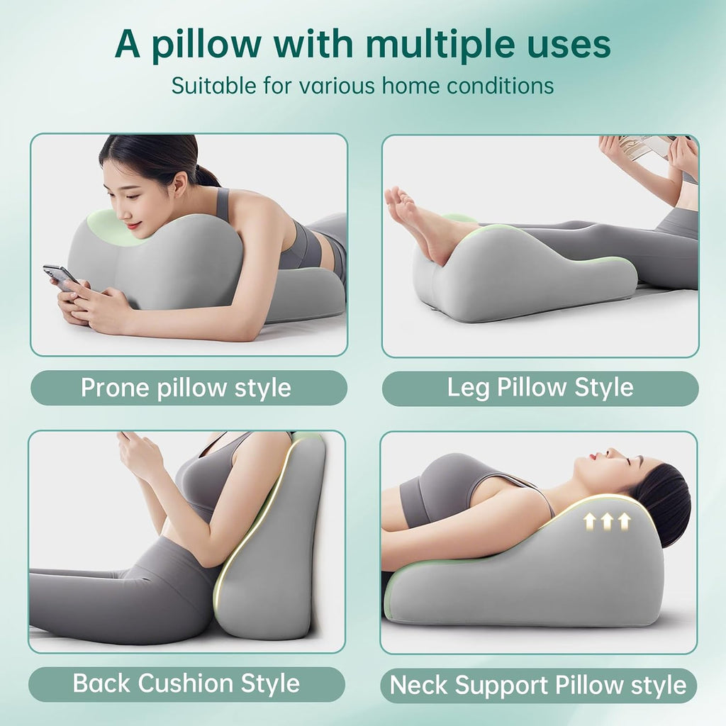 Memory Foam Wedge Pillow Intimacy Couples Pillow, Pregnant Ergonomic Contoured Position Pillow for Sleeping & Reading, Multi-Functional…