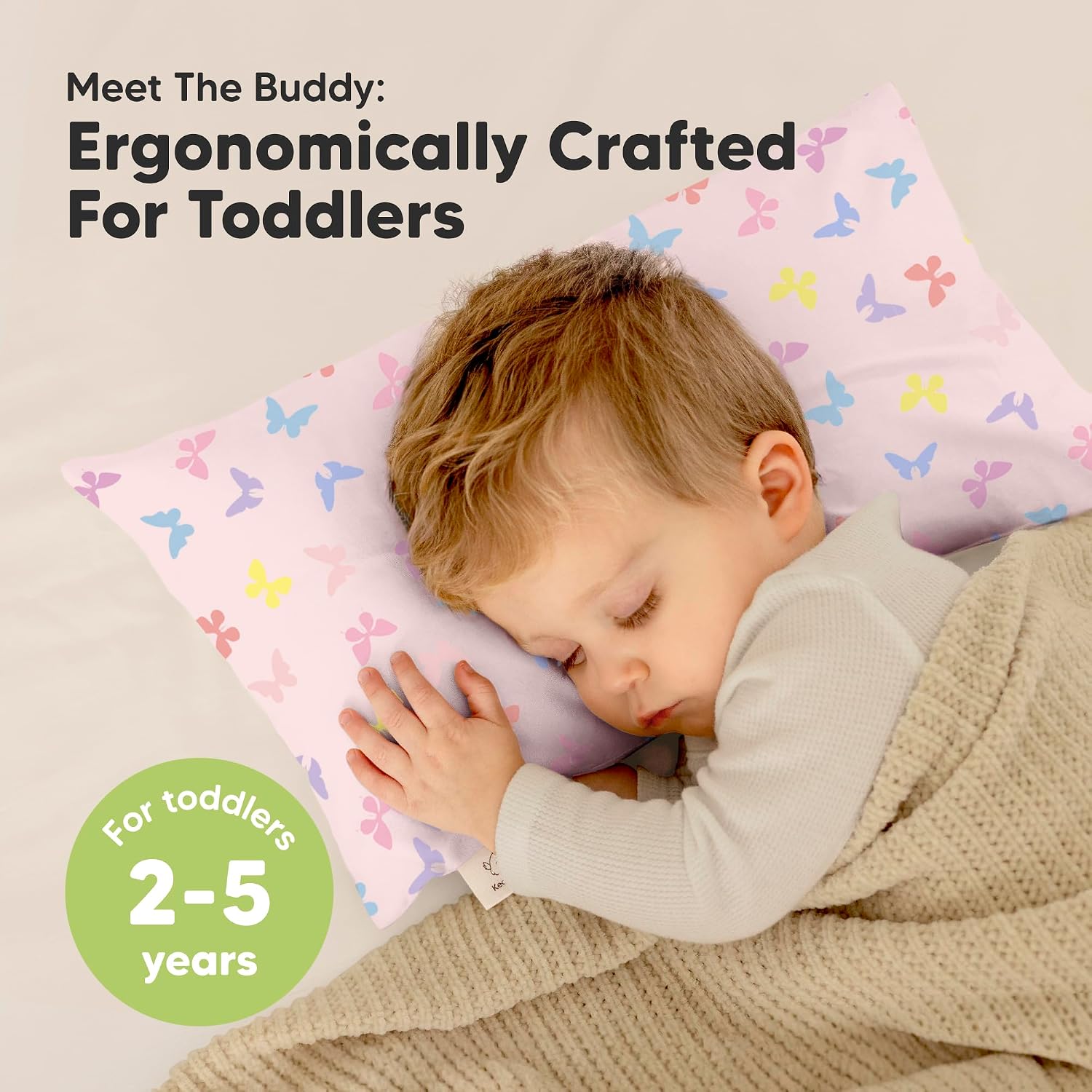 Toddler Pillow with Pillowcase - 10x18 My Little Dreamy Kids Travel Bed Pillows for Sleeping, Organic Cotton Small Pillowcase, Soft &…