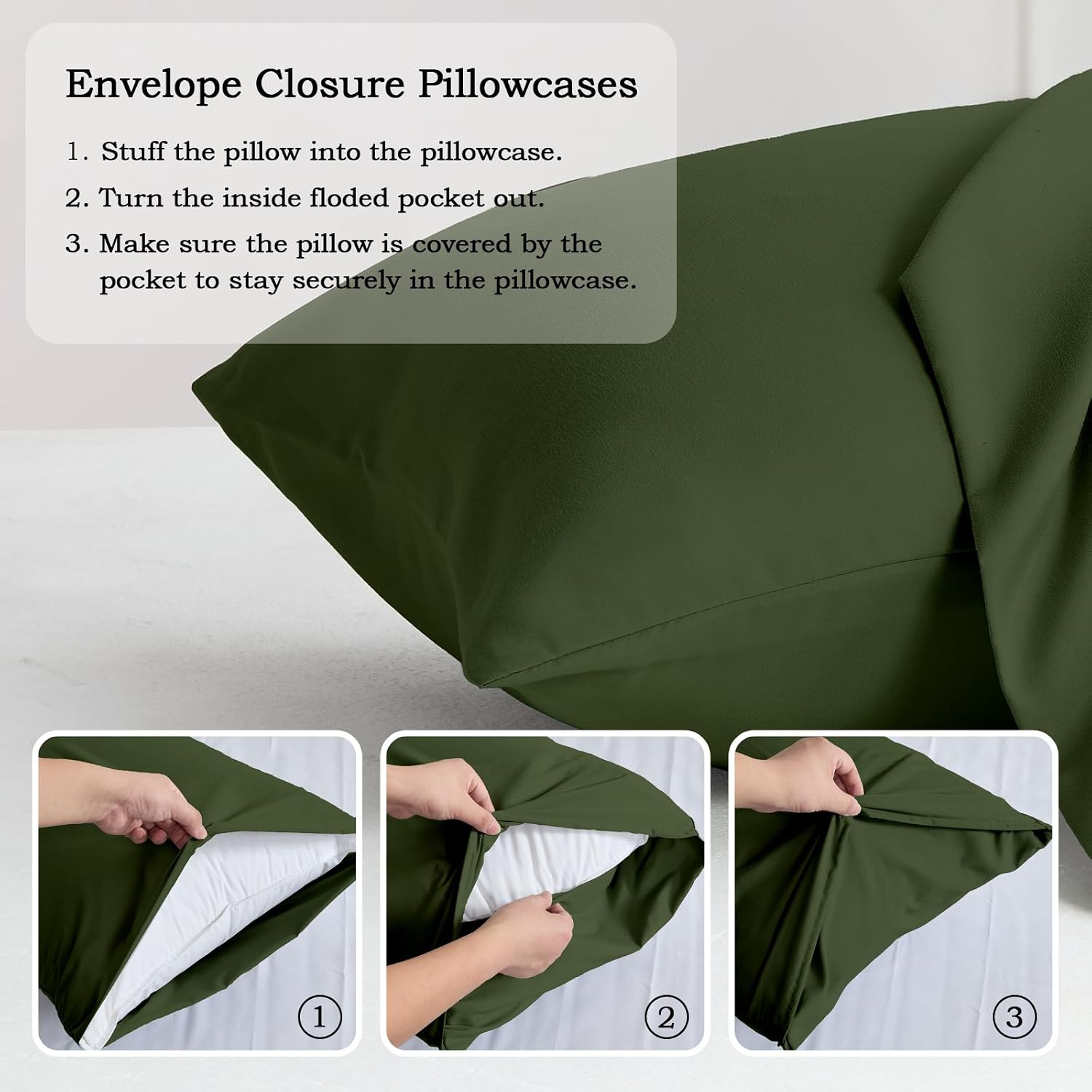 QJFabricCO Q&J Fabric Co. Queen Pillow Cases Set of 2, Brushed Microfiber Pillowcases, Soft, Wrinkle-Free, Fade-Resistant, Pillow Cases Closure,…
