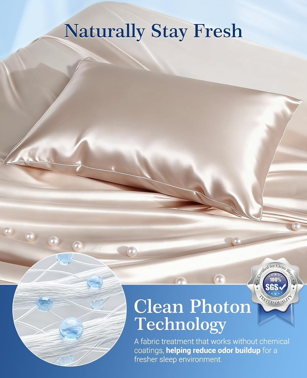 Elegear Cooling Pillow Cases Set of 2 for Hot Sleepers, Softer Than Silk Pillow Cases for Hair & Skin, Upgraded Arc-Chill Cooling Satin…