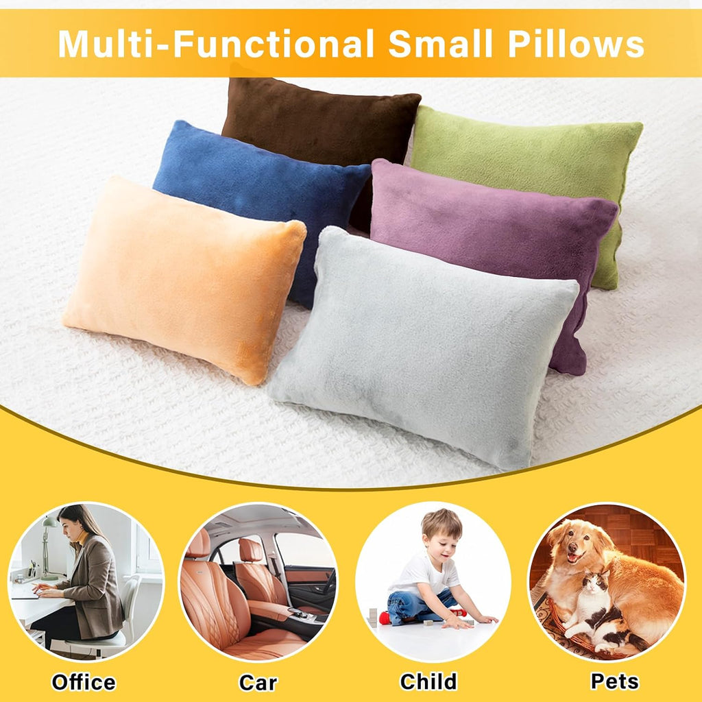 1 MIDDLE ONE 2 Pack Small Pillow, Memory Foam Mini Pillow 11 X 7 Inches for Travel, Sleeping, Nap and Neck, Knee, Lumbar Support, Tiny…