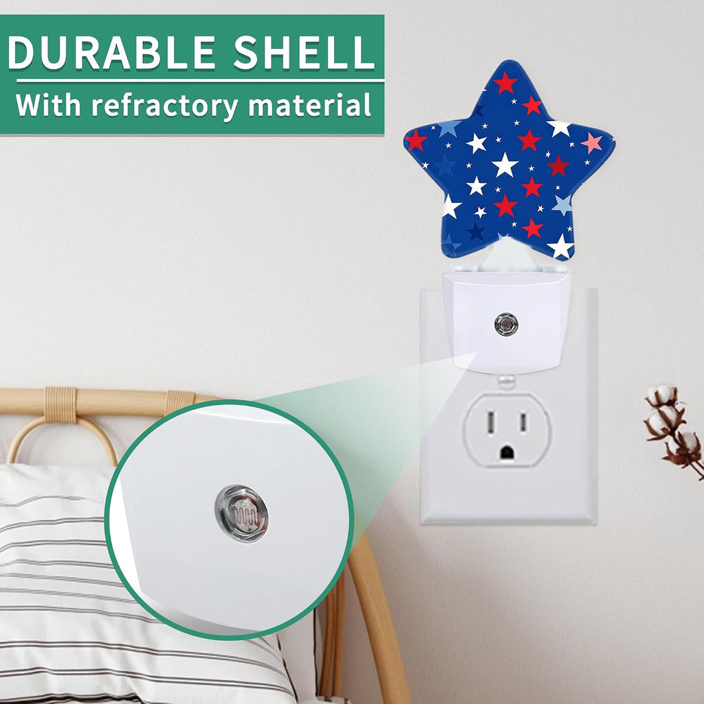 Star Night Light with Dusk to Dawn Sensor, Stars Plug in Night Light for Kids Bedroom Nursery, Soft Warm Glow Lamp for Hallway Bathroom…