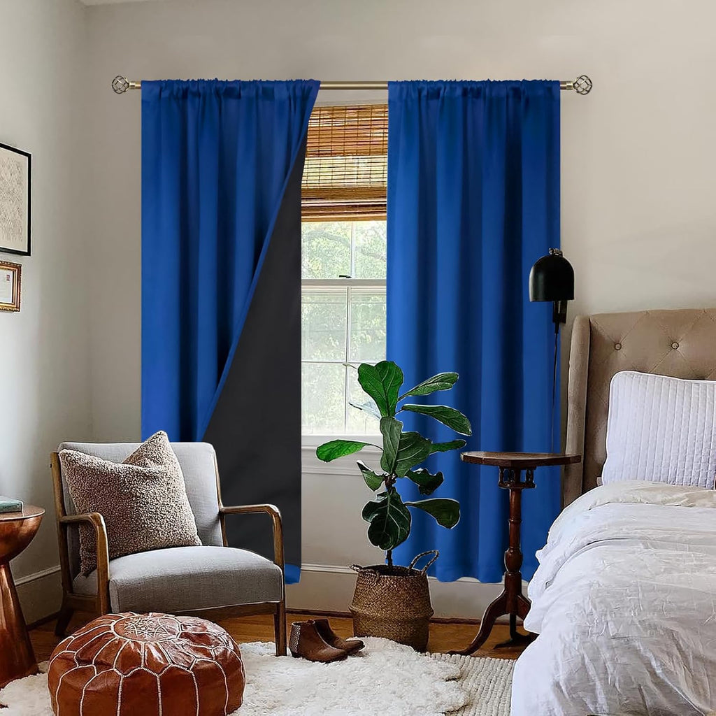 BGment 100% Blackout Curtains for Bedroom 84 Inch Length, Rod Pocket with Thermal Insulated Liner Full Room Darkening Curtains for Living…