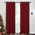NICETOWN Christmas Burgundy Bedroom Curtains Blackout Draperies, Christmas Decorations Thermal Insulated Solid Grommet Top Blackout…