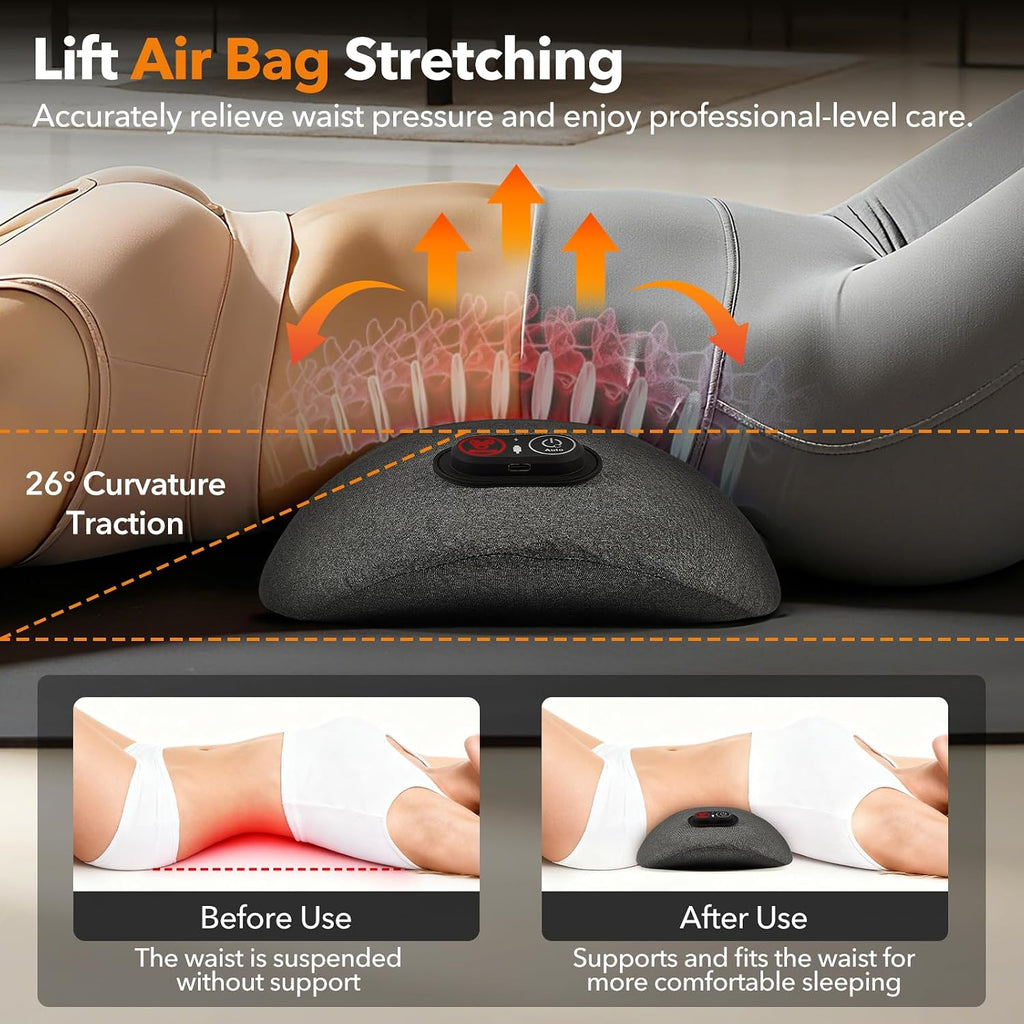 Gifey Smooth SpineTriple Fusion Back Massager with Heat - Sciatica & Spine Decompression Device, Deep Tissue Massager for Lower Back Pain,…