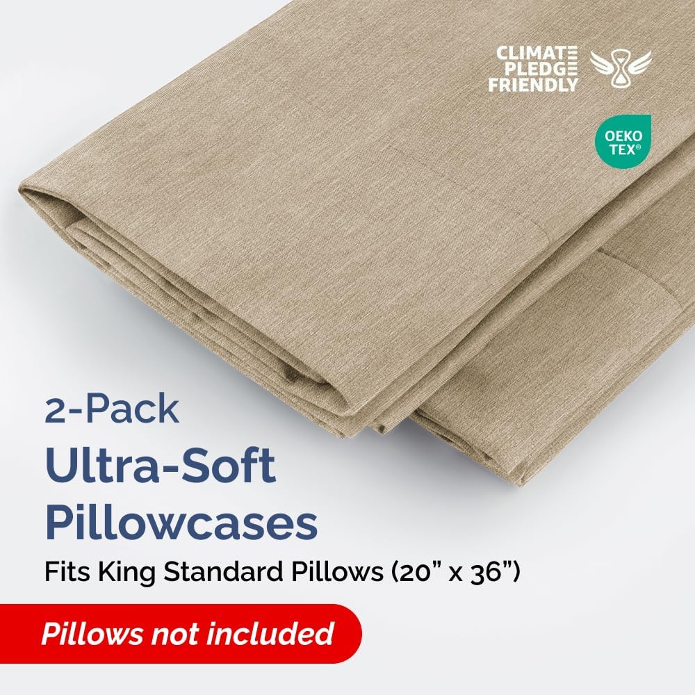 King Standard Pillow Cases Set of 2 - Ultra-Soft Hotel Quality Pillowcase Covers - Comfy, Cozy & Fade Free - Wrinkle Resistant - Machine…