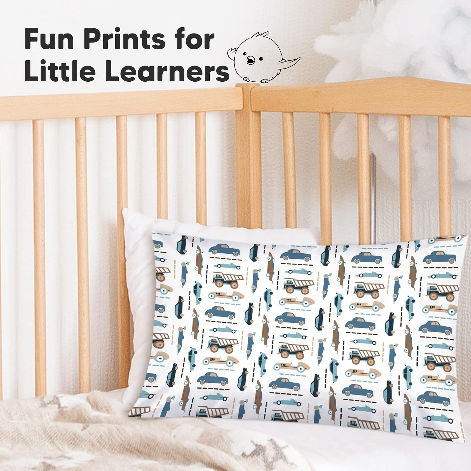 KeaBabies Toddler Pillowcase 13"x18" - Organic Cotton Toddler Pillowcase for Kids, Boys, Girls, Soft & Durable Cotton Cover for Miniature…