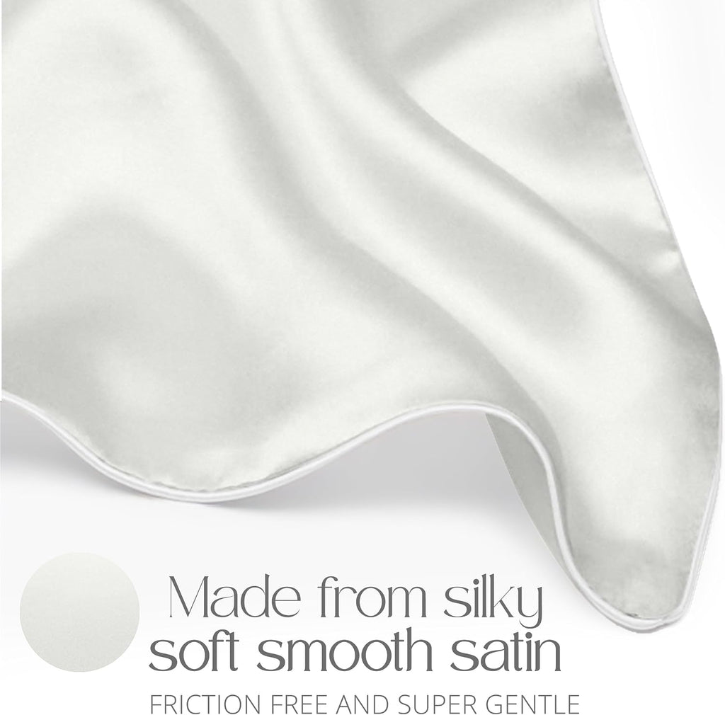Gracecompany Grace & Company Silky Satin Pillowcase for Hair & Skin, Oeko-Tex Certified Satin Silk Pillowcase with Zipper - Ultra Smooth Wh…