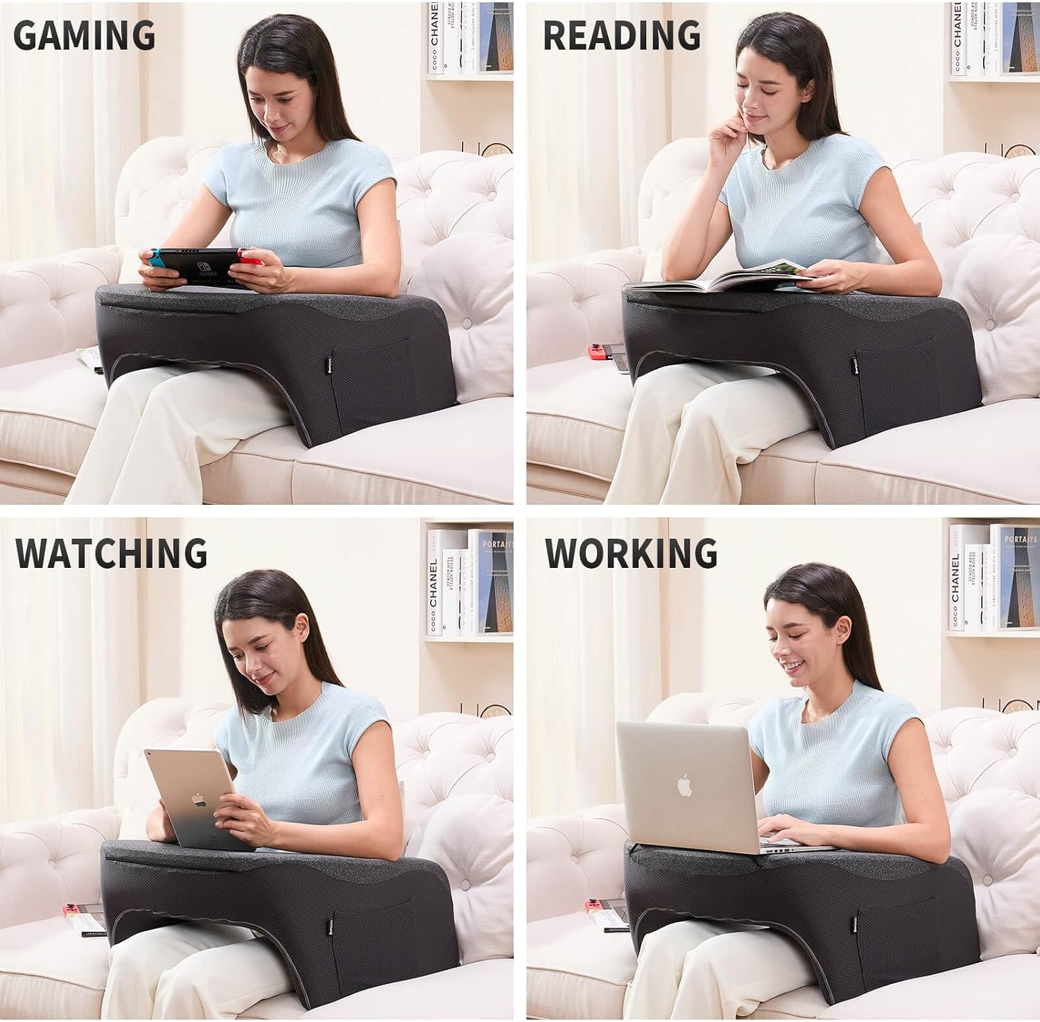 cooloo8 Reading Pillow, Lap Desk, Laptop Pillow for Lap, Large Gaming Pillow for Reading, Working, Gaming or Sitting in Bed Floor…