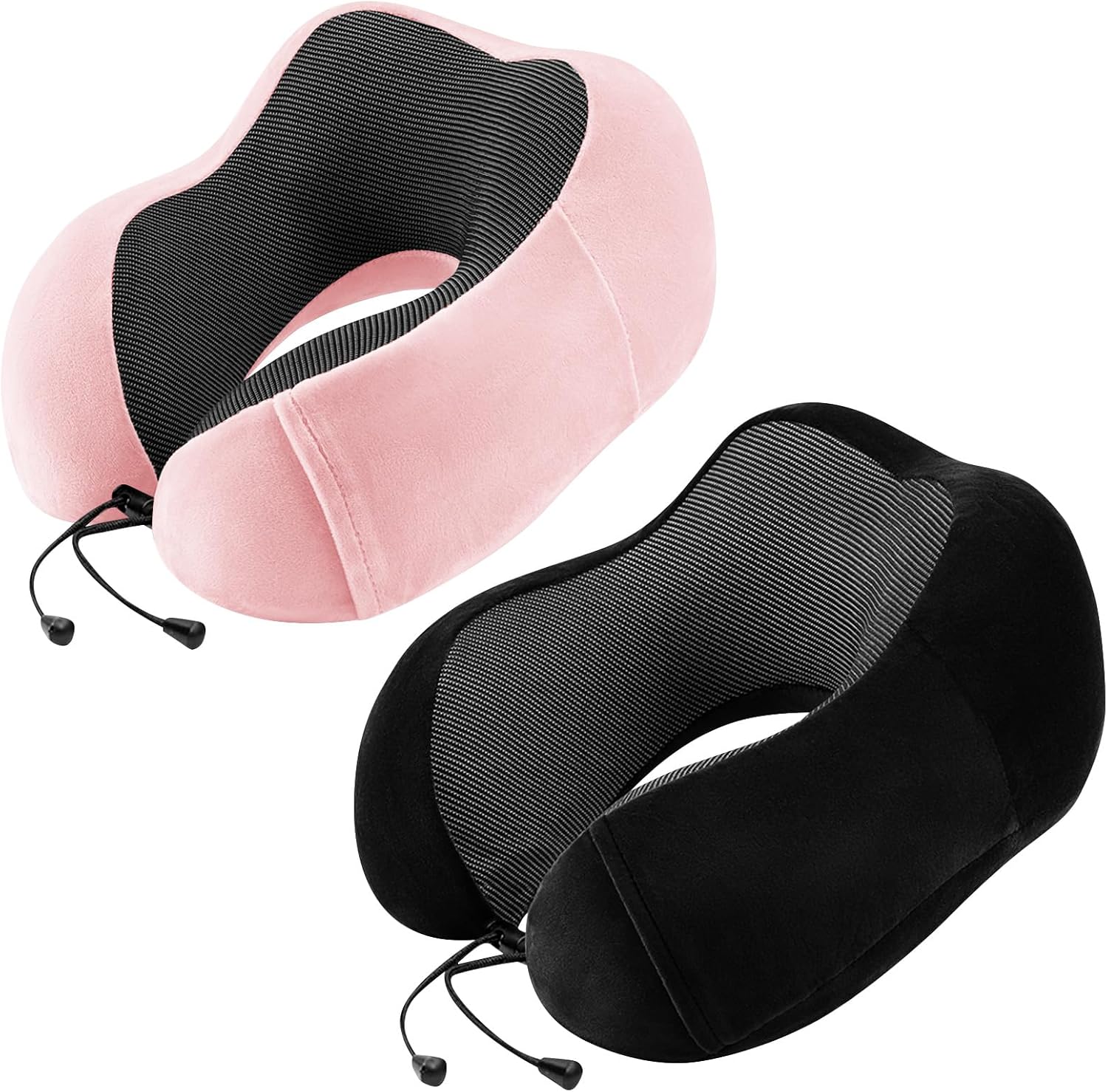 Urnexttour Neck Pillow Airplane-2 Pack Memory Foam Travel Pillow, Soft Support Travel Neck Pillow for Travelling, Sleeping Rest, Car, Train…