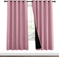 Nicetown Crystal Pink Full Shade Curtain Panels, Pair of Energy Smart & Noise Blocking Out Blackout Drapes for Dining Room Window, Thermal…