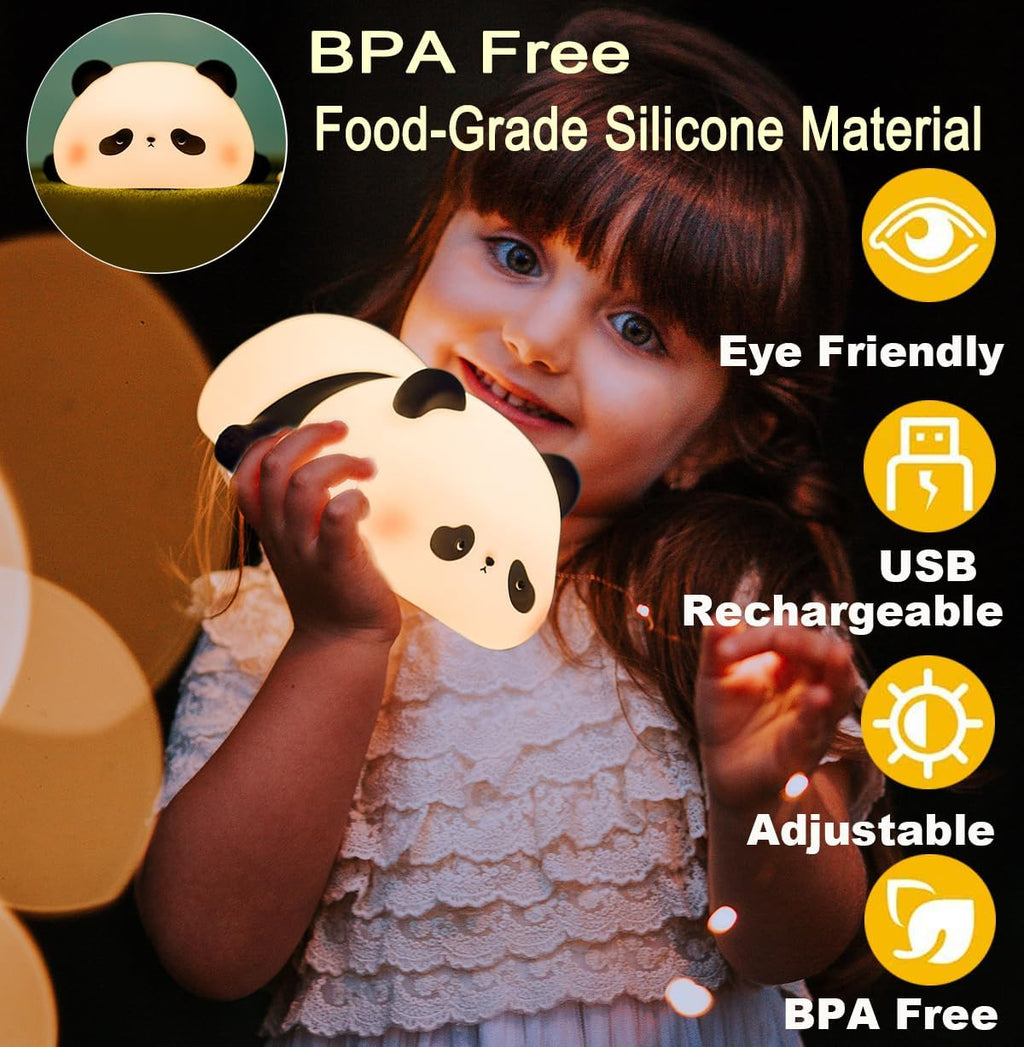 DREAMING MY DREAM Cute Panda Night Light, LED Squishy Novelty Animal Night Lamp, 3 Level Dimmable Nursery Nightlight for Breastfeeding…