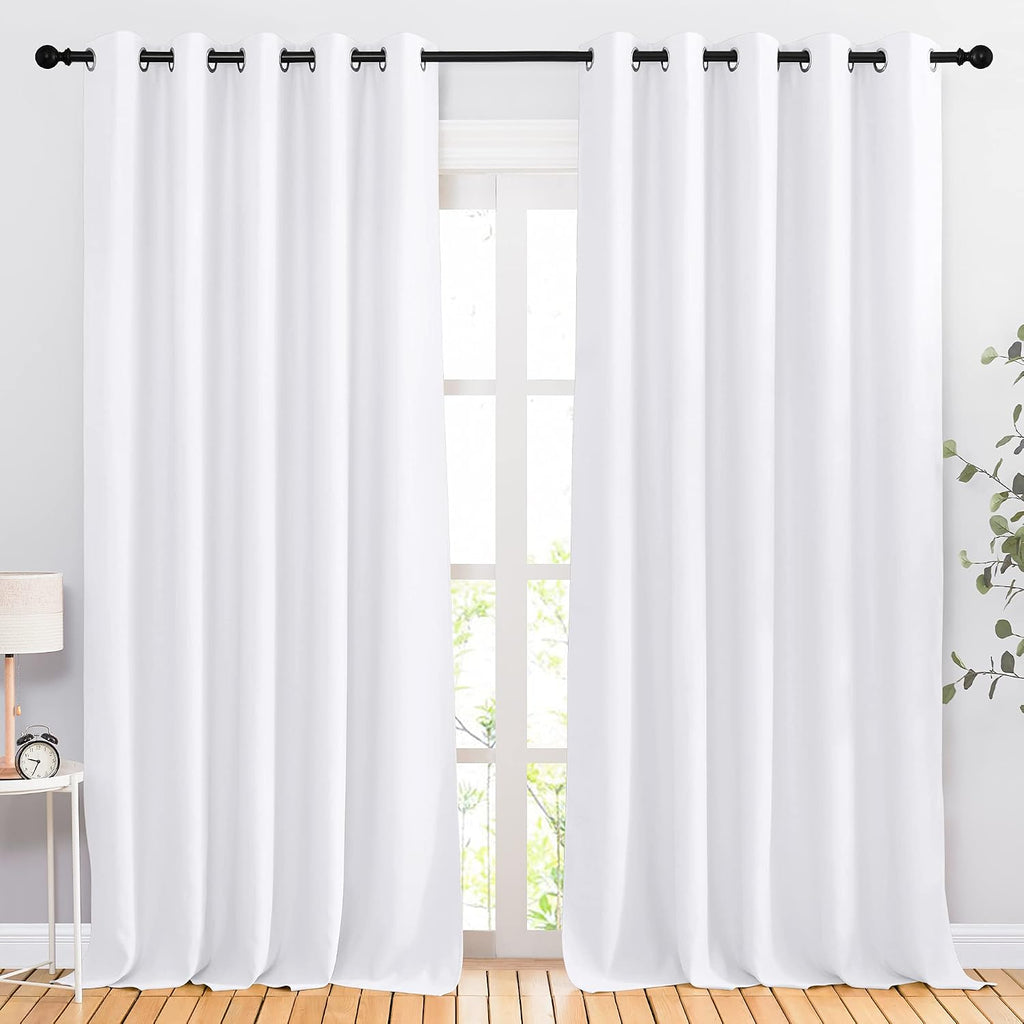 NICETOWN White Room Darkening Draperies and Curtains - Home Fashion Energy Saving Grommet Top Room Darkening Drape Panels for Bedroom…
