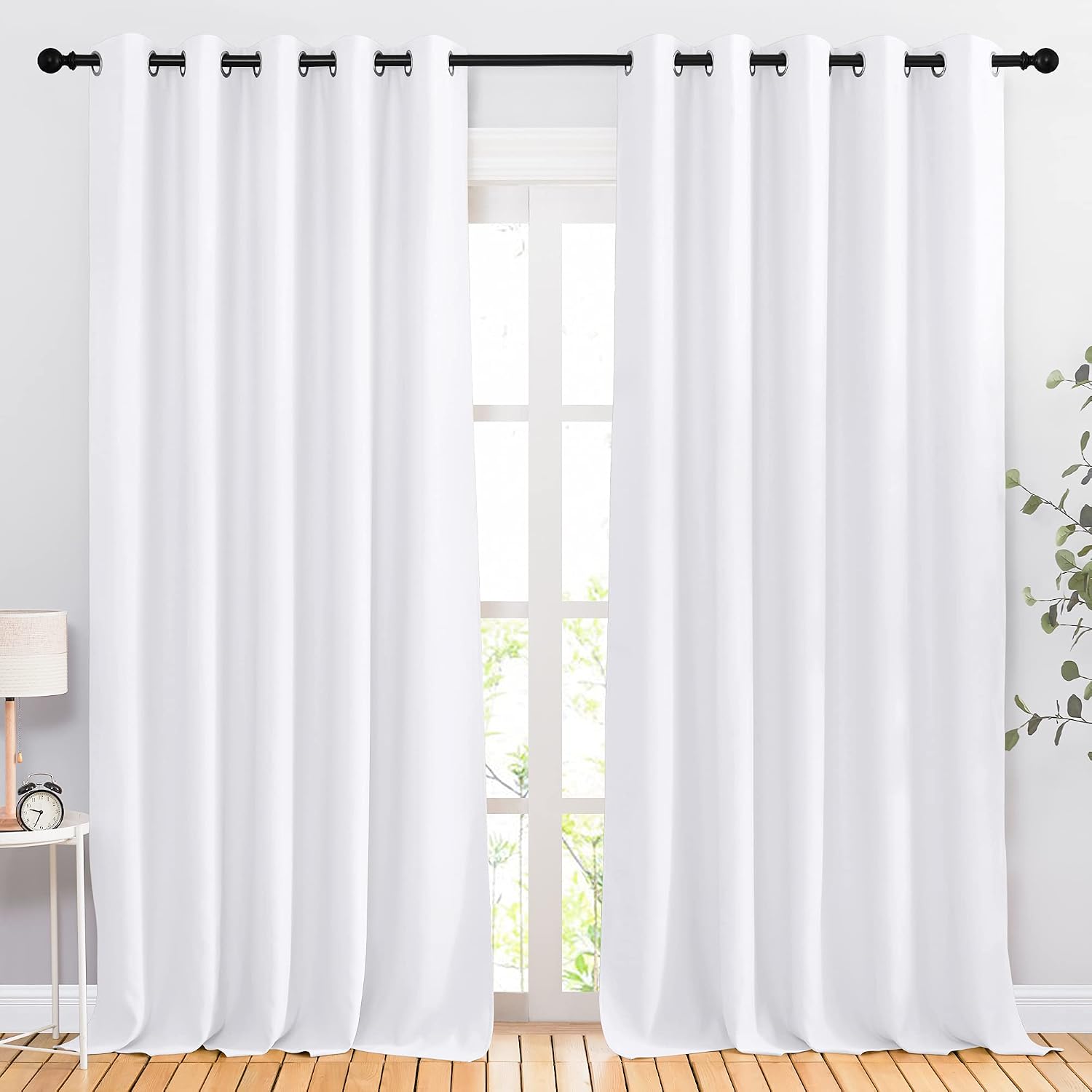 NICETOWN White Room Darkening Draperies and Curtains - Home Fashion Energy Saving Grommet Top Room Darkening Drape Panels for Bedroom…
