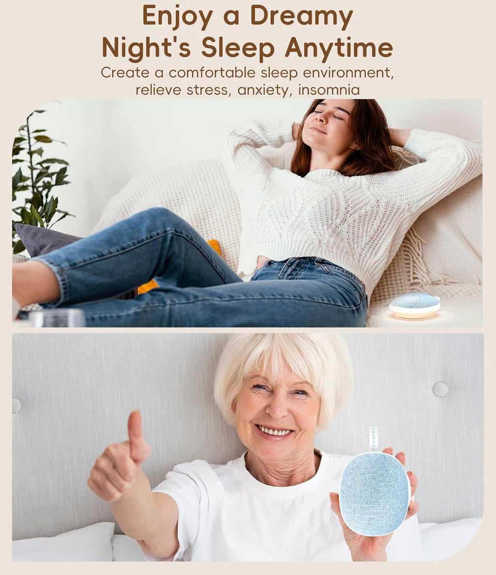 Enhanlife Portable White Noise Sound Machine: Baby Sleep Soother, Bluetooth Speaker, Rechargeable Battery, 4-Speed Timer, 6 Soothing…