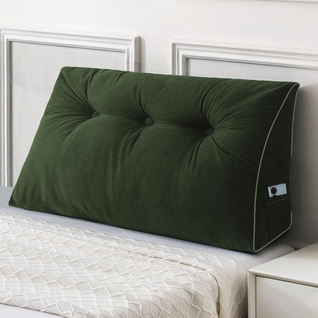 Sasttie Headboard Pillow Twin/Twin XL, Wedge Pillow Headboard for Dorm, Triangular Daybed Backrest Cushion for Sitting or Reading in Bed, w…