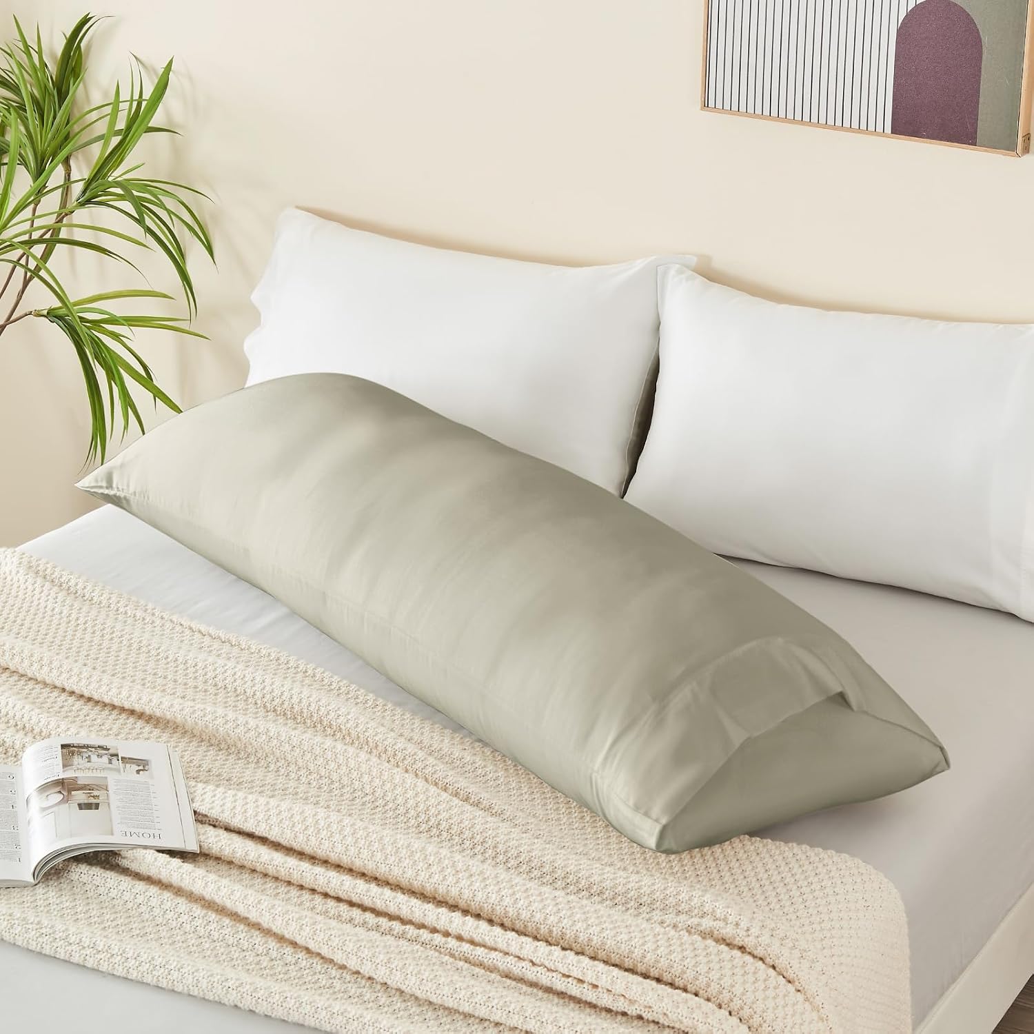 Bedelite Body Pillow Cover, Rayon Made from Bamboo, Cooling Body Pillow Pillowcase for Hot Sleepers and Night Sweats, Breathable & Silky So…