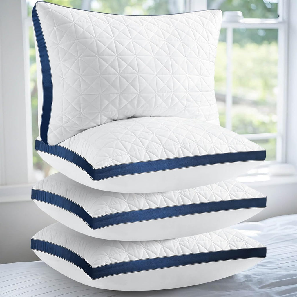 slybearsleepbetter Pillows Queen Size Set of 4, Queen Pillows 4 Pack, Cooling Hotel Luxury Pillow for Bed Sleeping, Supportive Breathable D…
