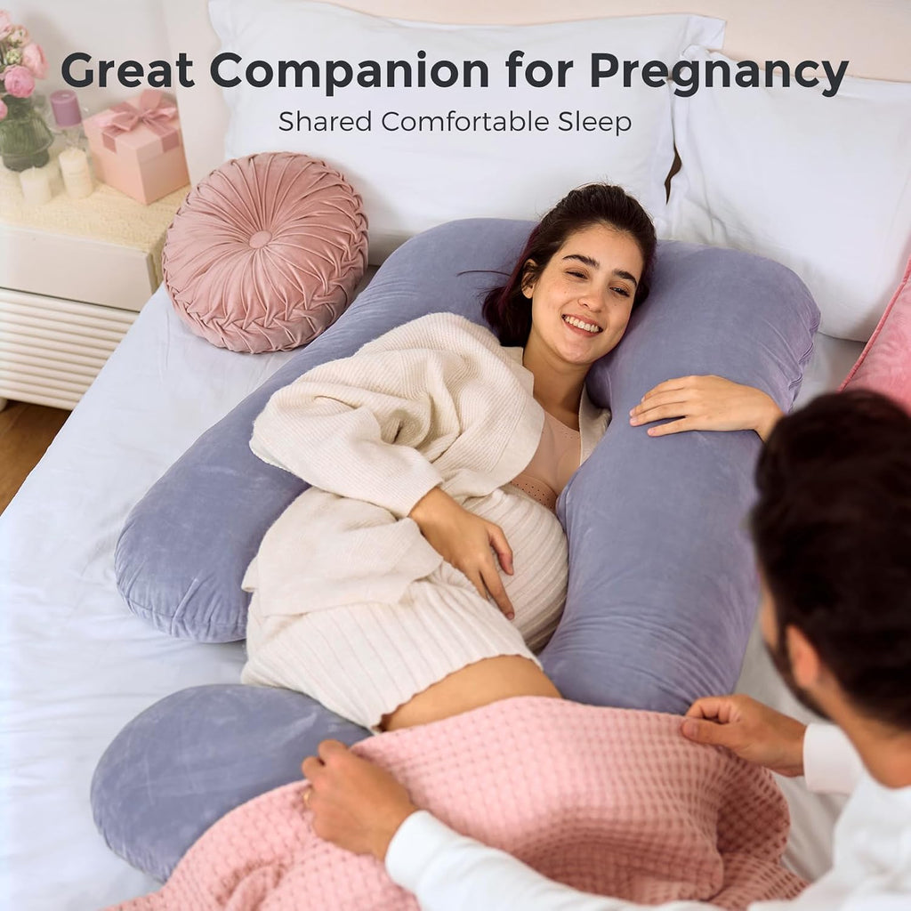 Momcozy Pregnancy Pillows for Sleeping, U Shaped Full Body Maternity Pillow with Removable Cover - Support for Back, Legs, Belly, HIPS…