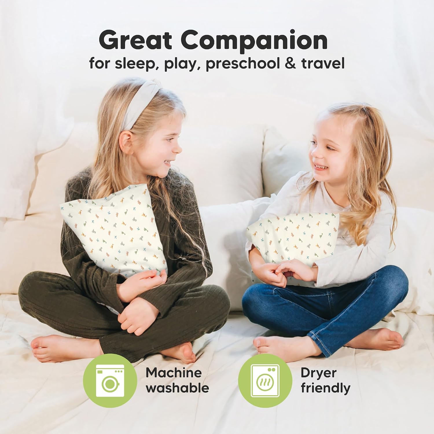 Mini Toddler Pillow with Pillowcase - 9x13 My Little Dreamy Travel Kids Pillow for Sleeping, Toddler Bed, Small, Tiny, Organic Cotton…