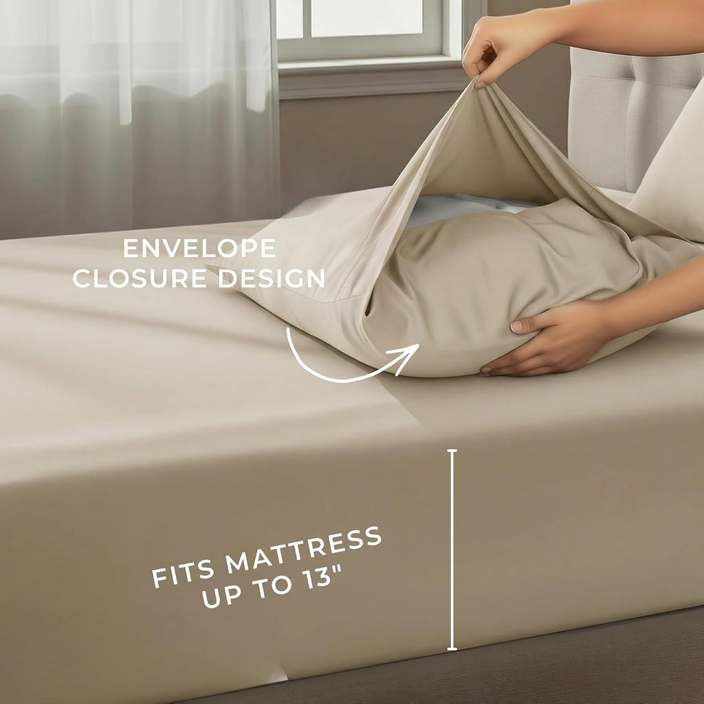 Perupima Peru Pima 415 Thread Count Percale California King Sheet Set - 100% Peruvian Pima Cotton, 4 Piece (Flat, Fitted, 2 Pillowcases) -…