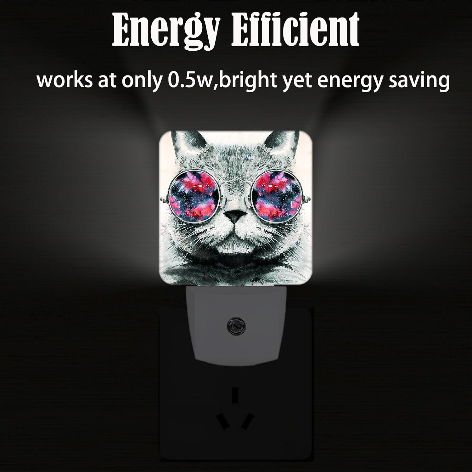 Cute Gray Cat Night Light, Plug Into Wall Decor for Stairway, Hallway, Kitchen, Dusk to Dawn Sensor Nightlights for Boys/Girls/Women/Men Room…