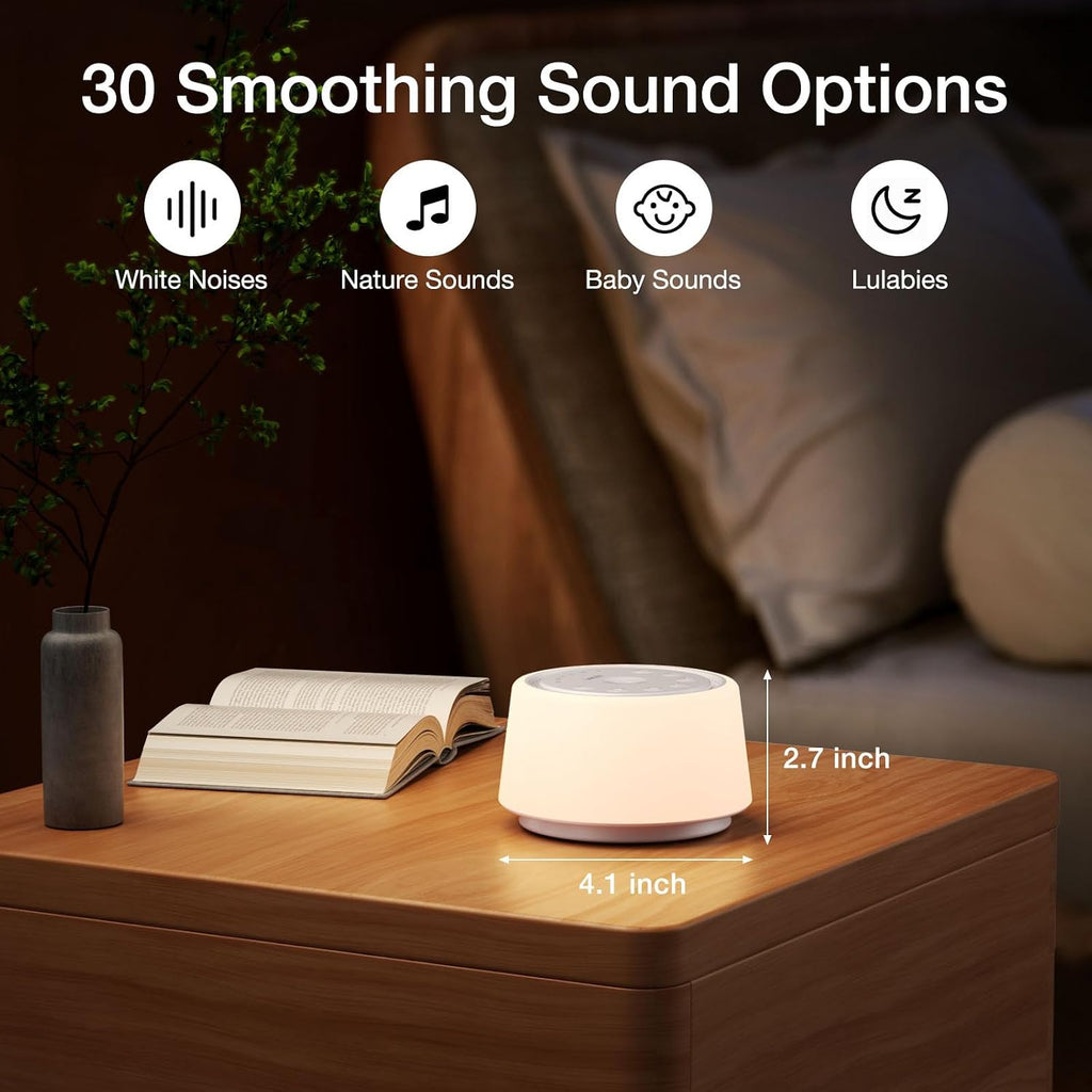Leicex White Noise Sound Machine | Sound Machine for Baby Rechargeable | 30 Soothing Sounds | 10 Colors Night Light | White Noise Machine f…