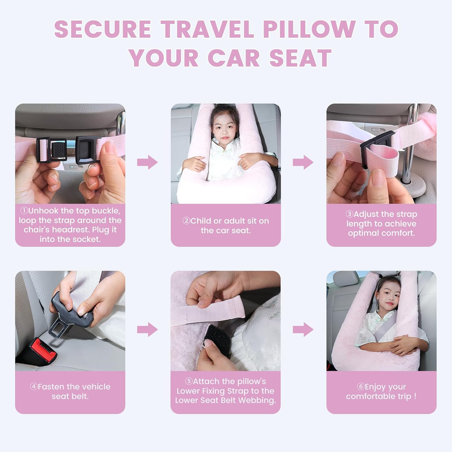 Keemall Car Pillow for Kids, Professional Inflatable Kids Car Pillow for Sleeping Carseat Travel - Safe, Reliable - Inflatable Travel Pillo…