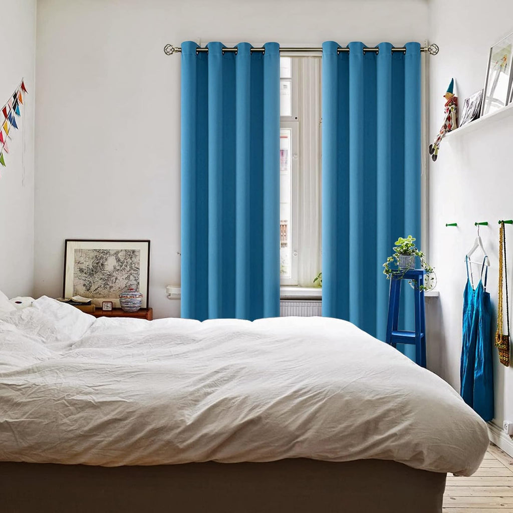 BGment Blackout Curtains - Grommet Thermal Insulated Room Darkening Bedroom and Living Room Curtains, Set of 2 Panels (52 x 84 Inch, Steel…