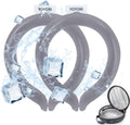 2PCS Neck Cooling Tube with Cold Insulated Bag, Reusable Ice Neck Ring Wearable Body Cooling Products for Summer Heat (Gray*2)