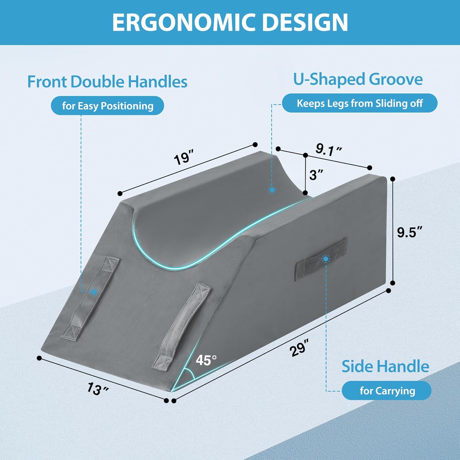 Megcxit Leg Pillow Elevation Blood Circulation, Wedge Pillow for Legs Swelling, Knee Pillow Wedge Post Surgery, Leg Elevation Pillows for A…