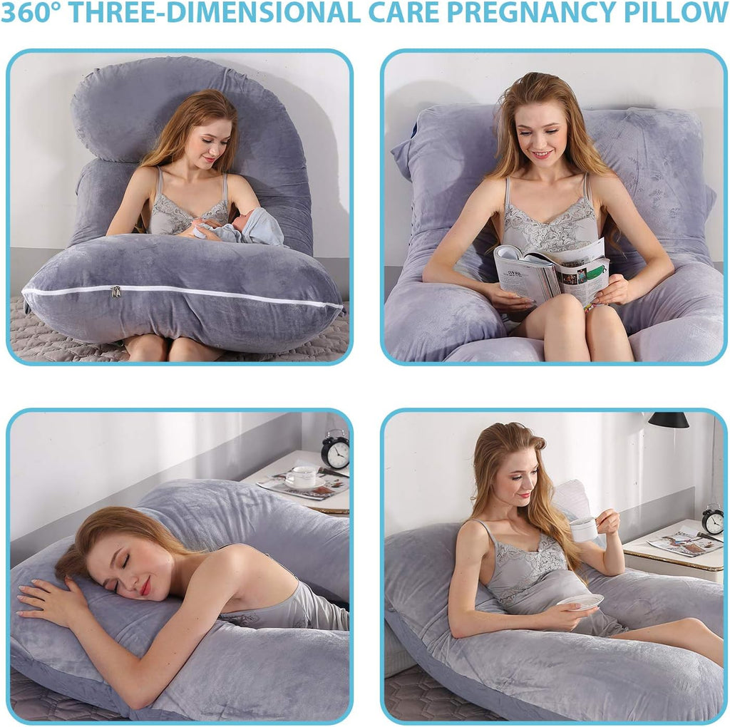 BATTOP Pregnancy Pillow for Sleeping, Full Body Maternity Pillow with Removable Washable Cover, Support for Back, Hips, Legs, Belly for…