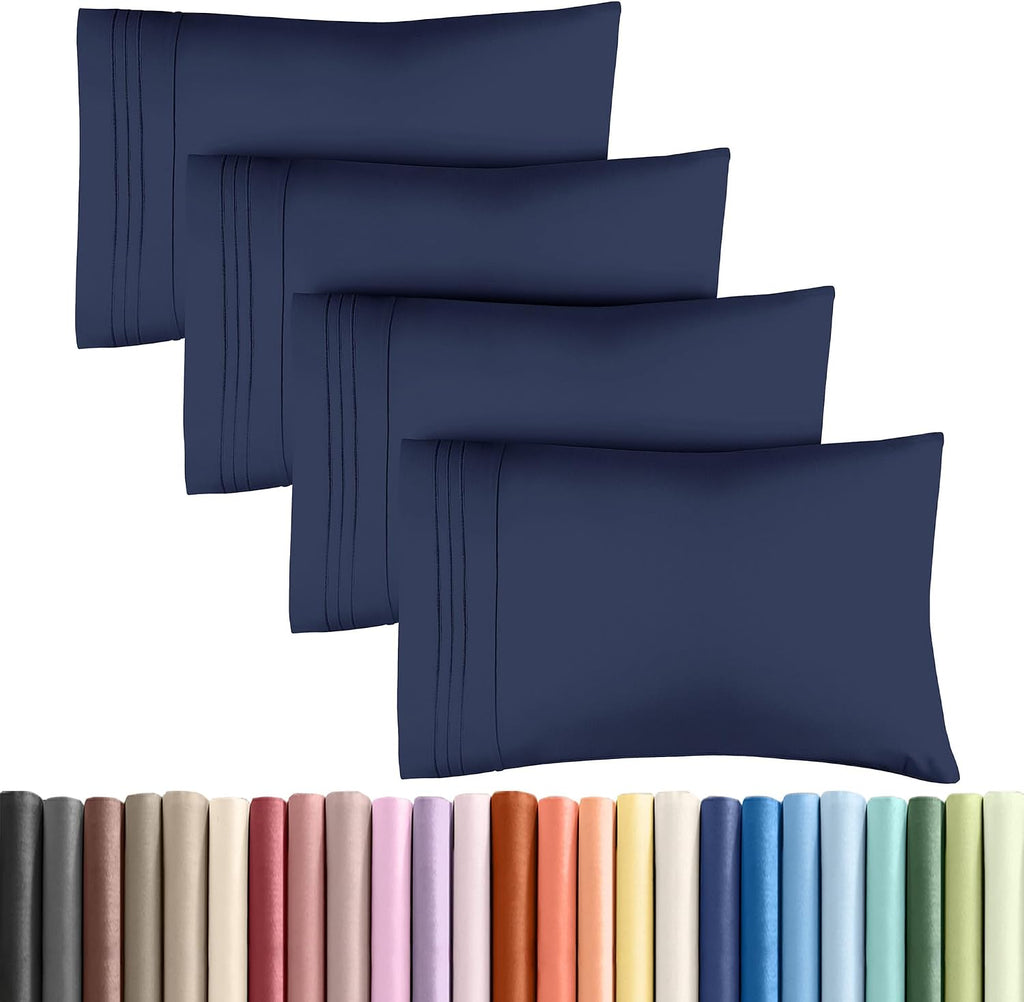 Queen Pillow Cases Set of 4 - Ultra Soft Hotel Quality Pillowcase Covers - Comfy, Cozy & Wrinkle Free - Shrinkage, Stain & Fade Resistant…