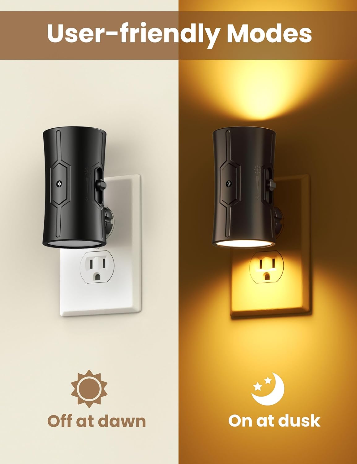 Sujeet LED Night Lights Plug into wall, Bright Night Light, Dusk to Dawn Sensor, Amber Night Light, 0-100LM Adjustable Brightness, Dimmable…