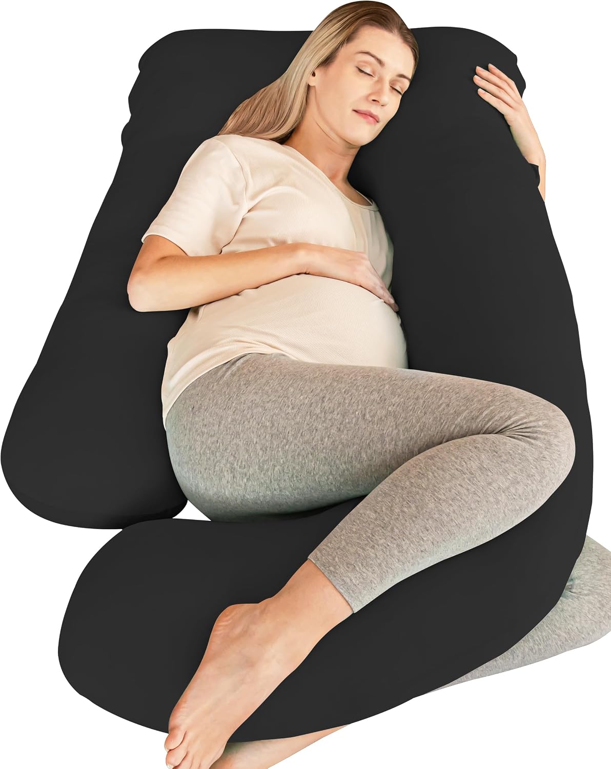 Cute Castle Cooling Cover Pregnancy Pillows, Soft U-Shape Maternity Pillow with Removable Cover - Full Body Pillows for Adults Sleeping…