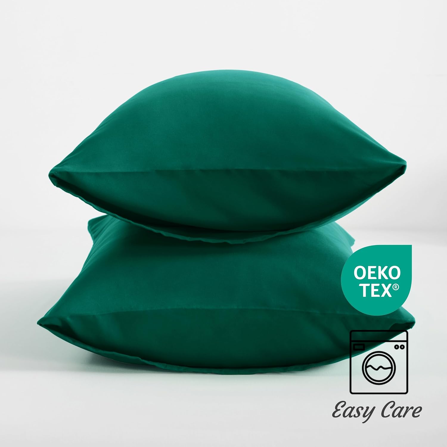 Ntbay Standard Pillow Cases Set of 2, 2 Pack Brushed Microfiber 20x26 Pillow Cases, Soft, Wrinkle, Fade, Stain Resistant Dark Green Pillow…