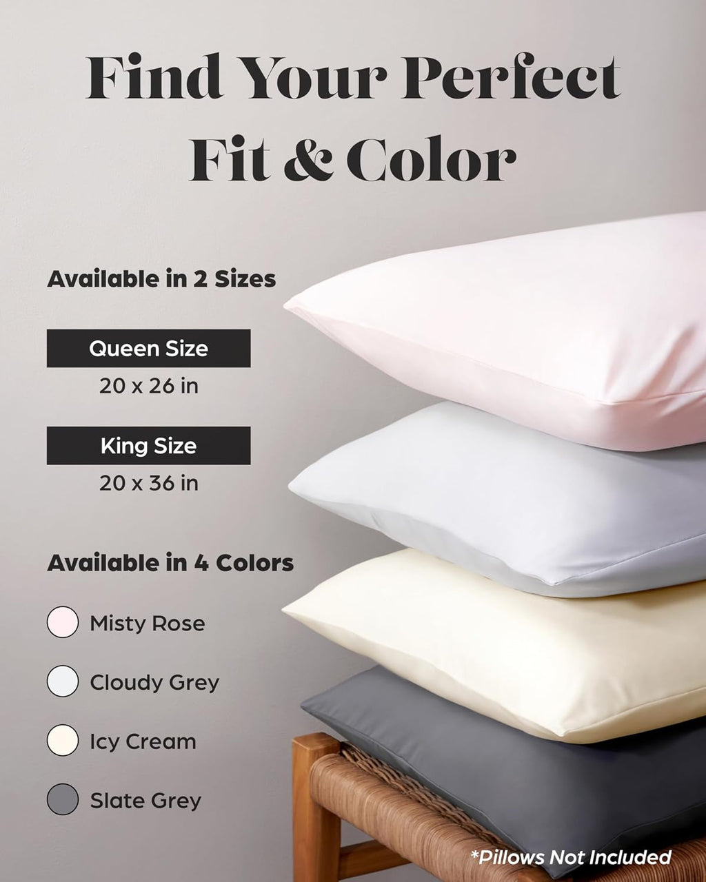 LavishComforts Lavish Comforts® Cooling Pillow Cases for Hot Sleepers – Cool, Ultra-Soft Pillow Cases for Acne & Frizz, Anti Acne Pillow Ca…