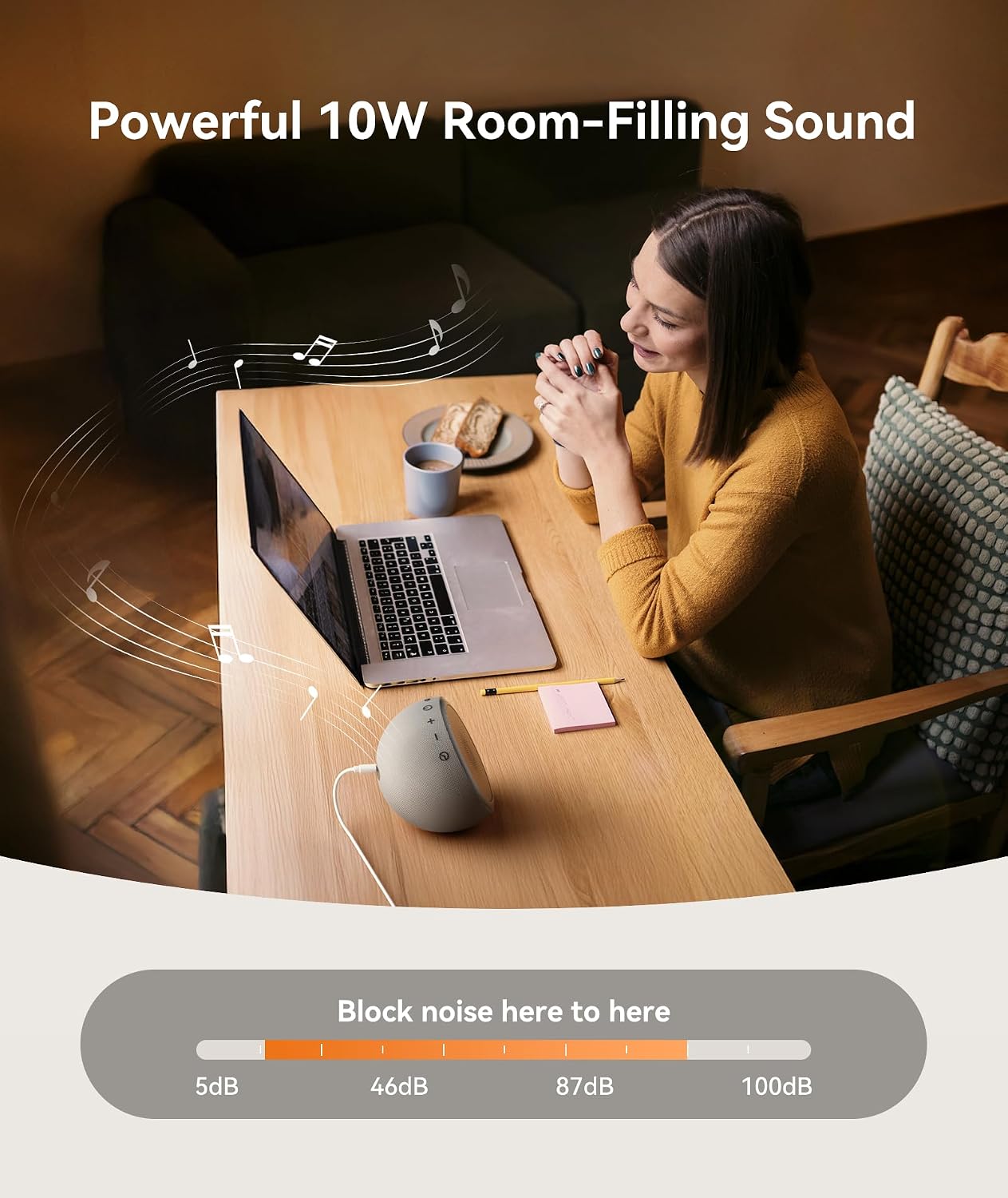 Dreamegg White Noise Machine for Adults - 10W Powerful Sound Machine with 29 Soothing Sounds, Noise Masking for Snoring, Traffic & Office…