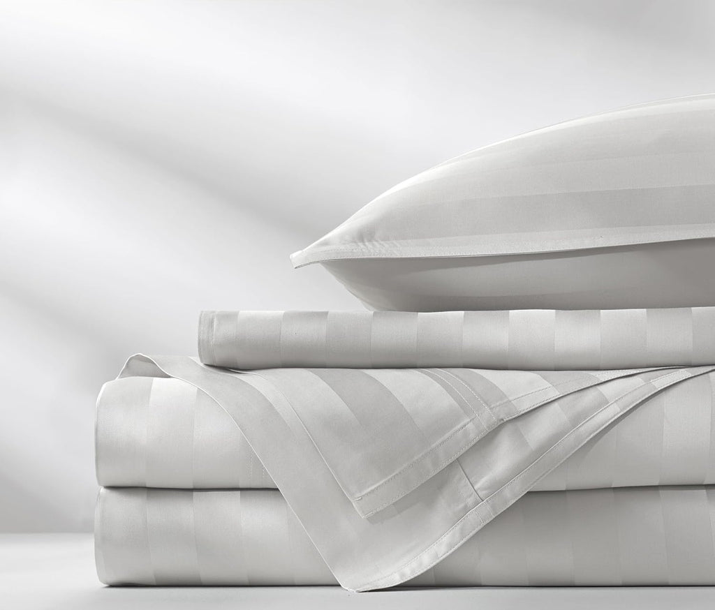 PureBamboo Pure Bamboo Full Sheets, Genuine 100% Organic Viscose Derived from Bamboo Bed Sheet Set, Luxuriously Soft & Cooling, Double Stit…