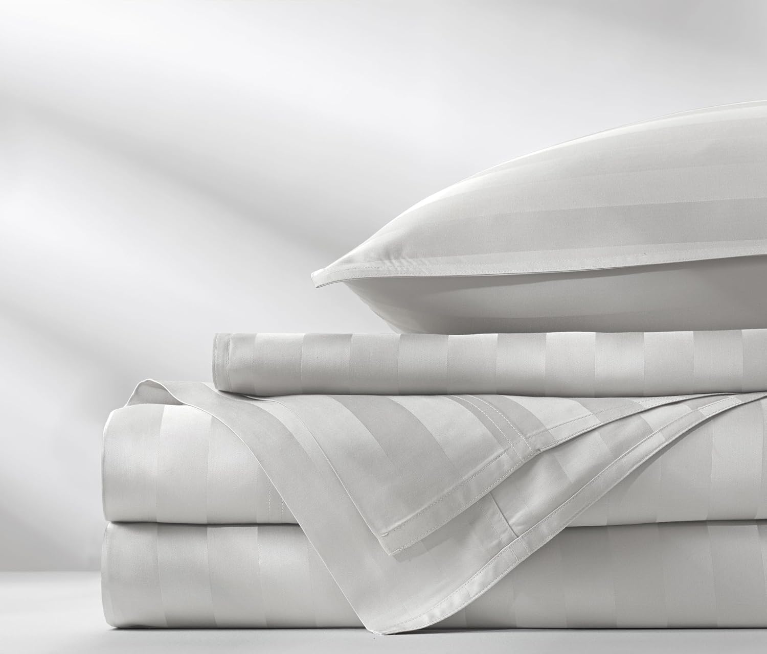 PureBamboo Pure Bamboo Full Sheets, Genuine 100% Organic Viscose Derived from Bamboo Bed Sheet Set, Luxuriously Soft & Cooling, Double Stit…