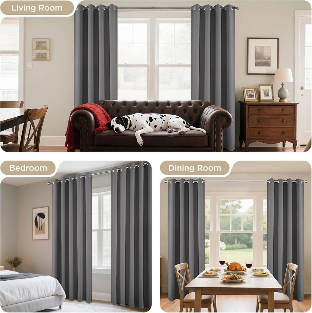 Joydeco Blackout Curtains 54 Inch Length 2 Panels Set, Thermal Insulated Long Curtains& Drapes 2 Burg, Room Darkening Grommet Drapes for Li…