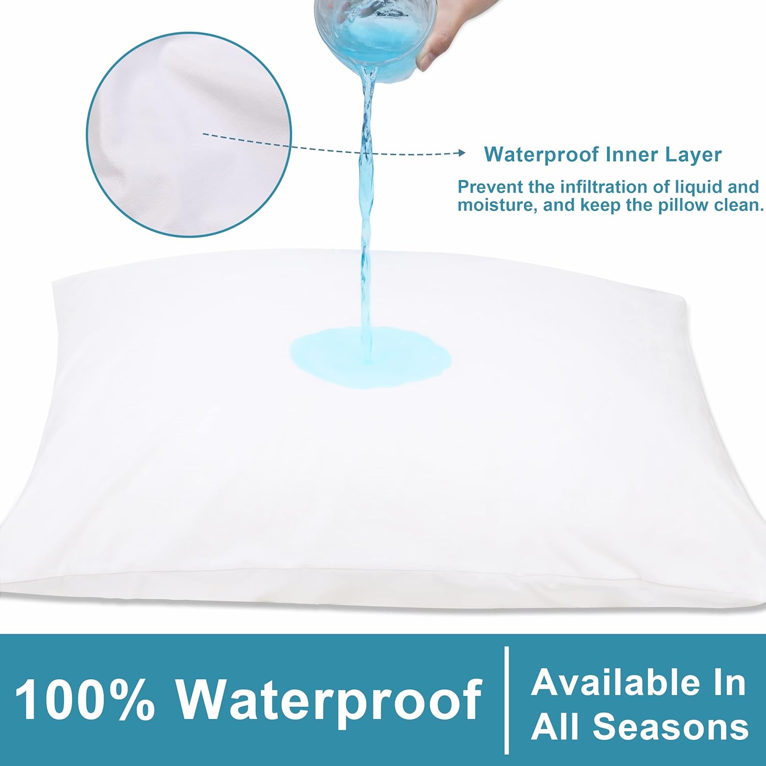Ntbay 4 Pack Zippered Waterproof Toddler Pillow Protectors, Super Soft Quiet Zip Baby Pillow Protectors, 13x18 Inches Jersey Pure White Wat…