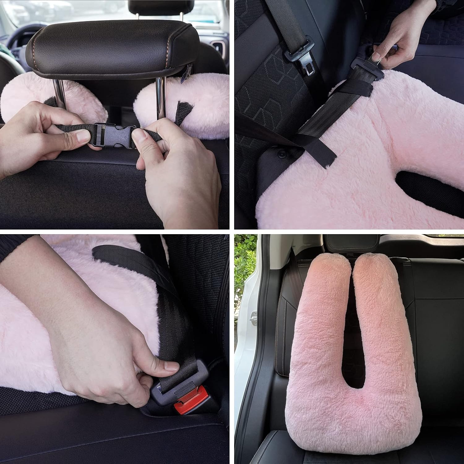 Atablyn-Foryourdailylife Atablyn Pink Soft Cotton Travel Neck Pillow -Ergonomic Support for Child and Adult Car Seats, Cozy Compact Pillow…