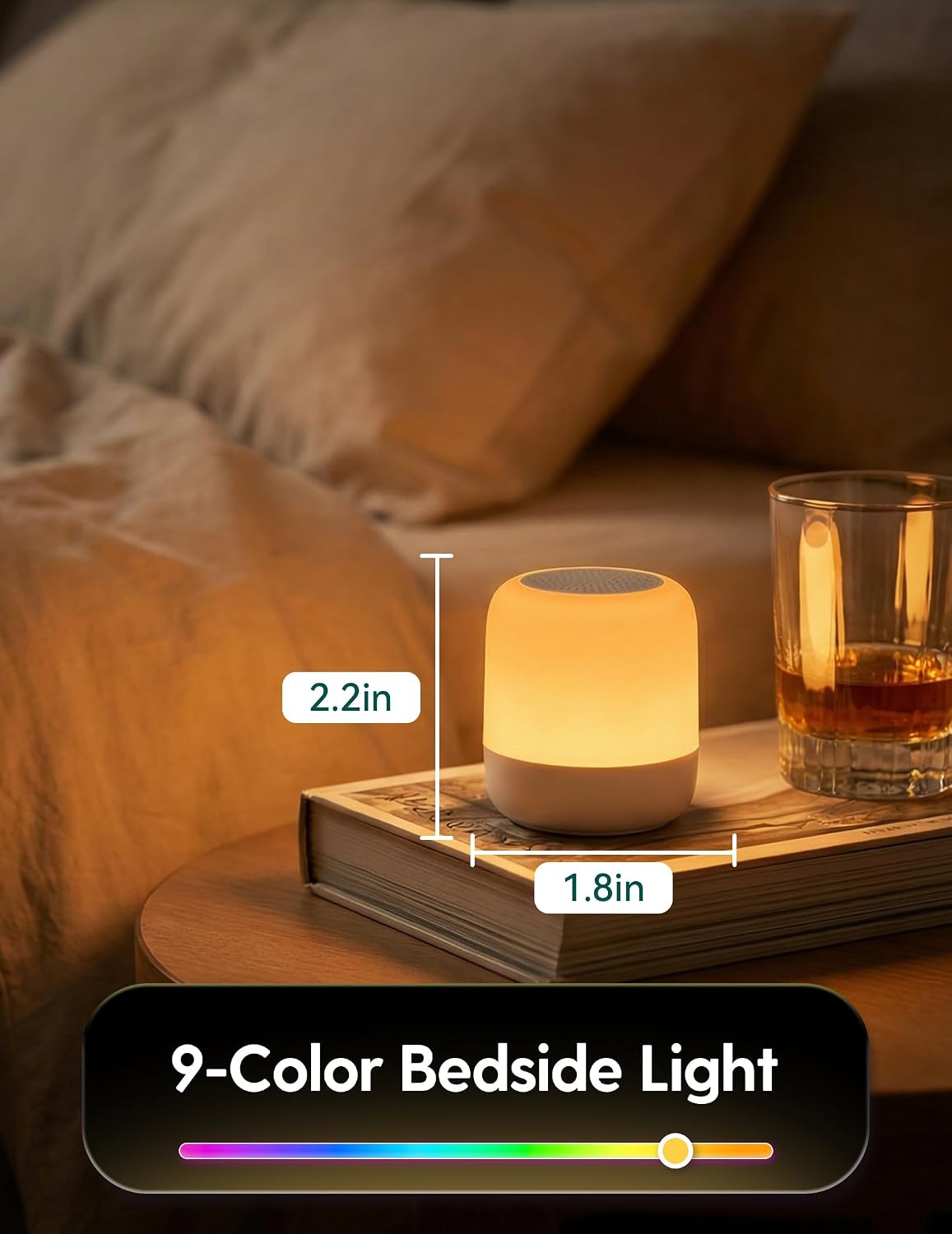 Babelio Pocket Glow White Noise Sound Machine - Upgraded 9 Color Night Lights, 20 Non-Looping Sounds, Timer & Memory Function, Portable for…
