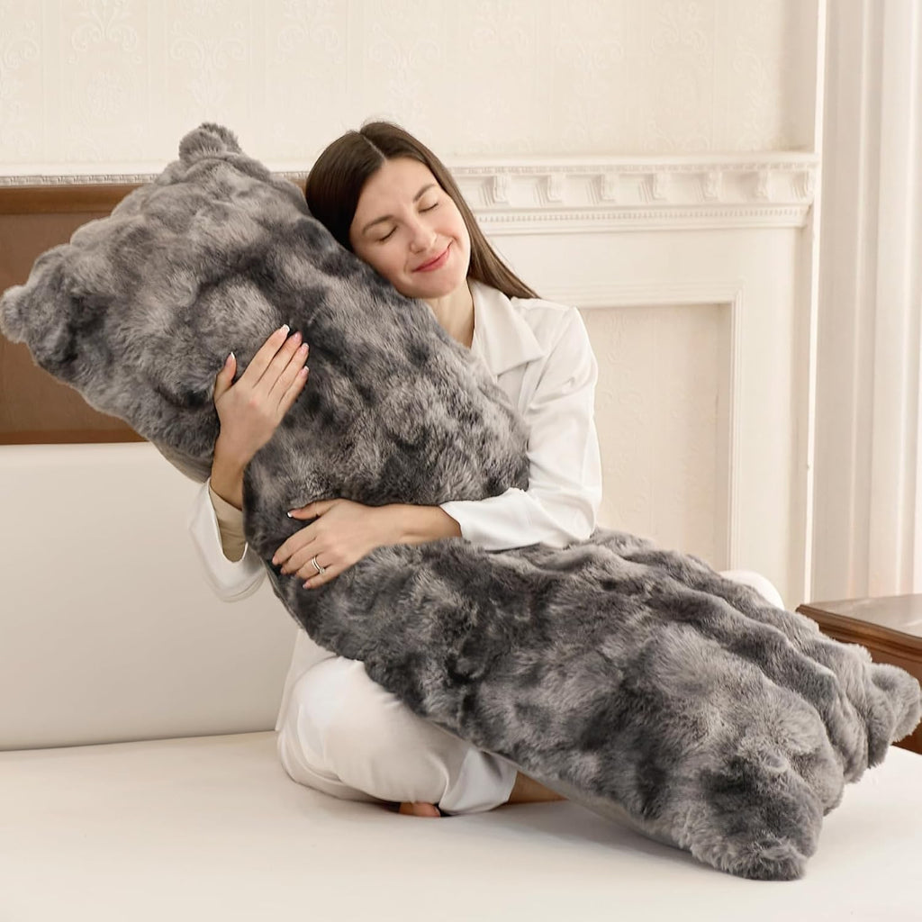 Zonli Fluffy Body Pillow for Adults, Fuzzy Faux Fur Body Pillow with Shredded Memory Foam, Adjustable Support for Side Sleepers, Pregnancy…