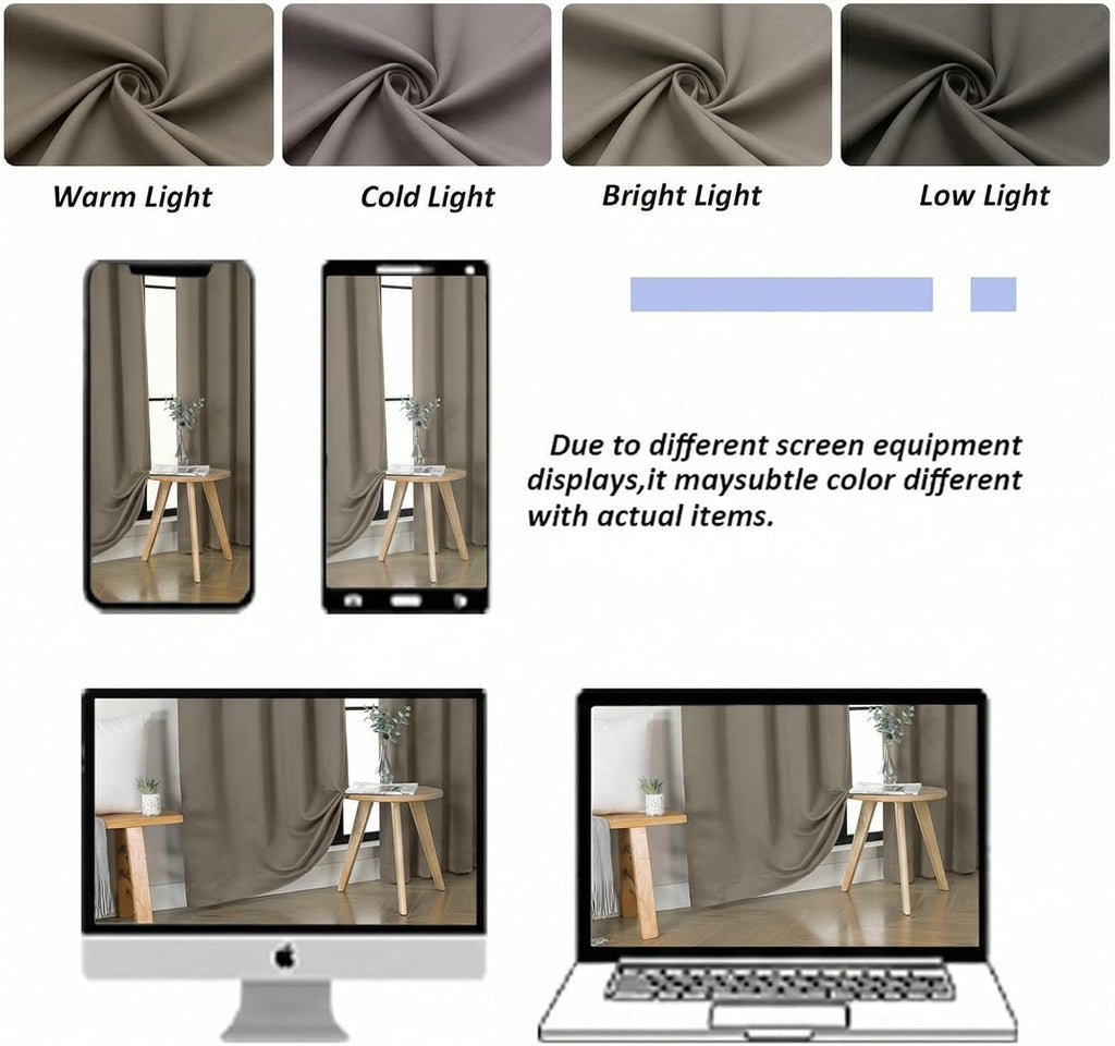 Simplebrand Blackout Extra 10ft Curtains for Patio 120 Inches Long 2 Panels Set, Solid Thermal Insulated Energy Saving Rod Pocket Window Tr…