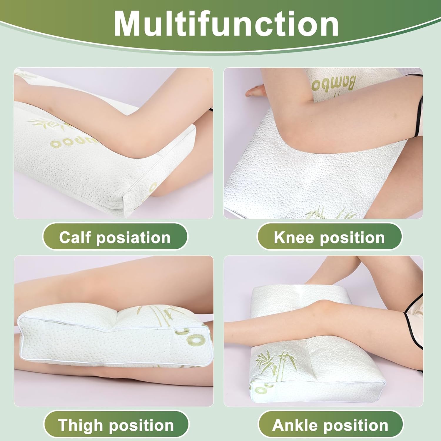 MINUPWELL Knee Pillow for Side Sleepers - 5" Height Between Leg & Under Knee Pillow for Back Sleepers - with 1160G 7D Fiber for Relieving…