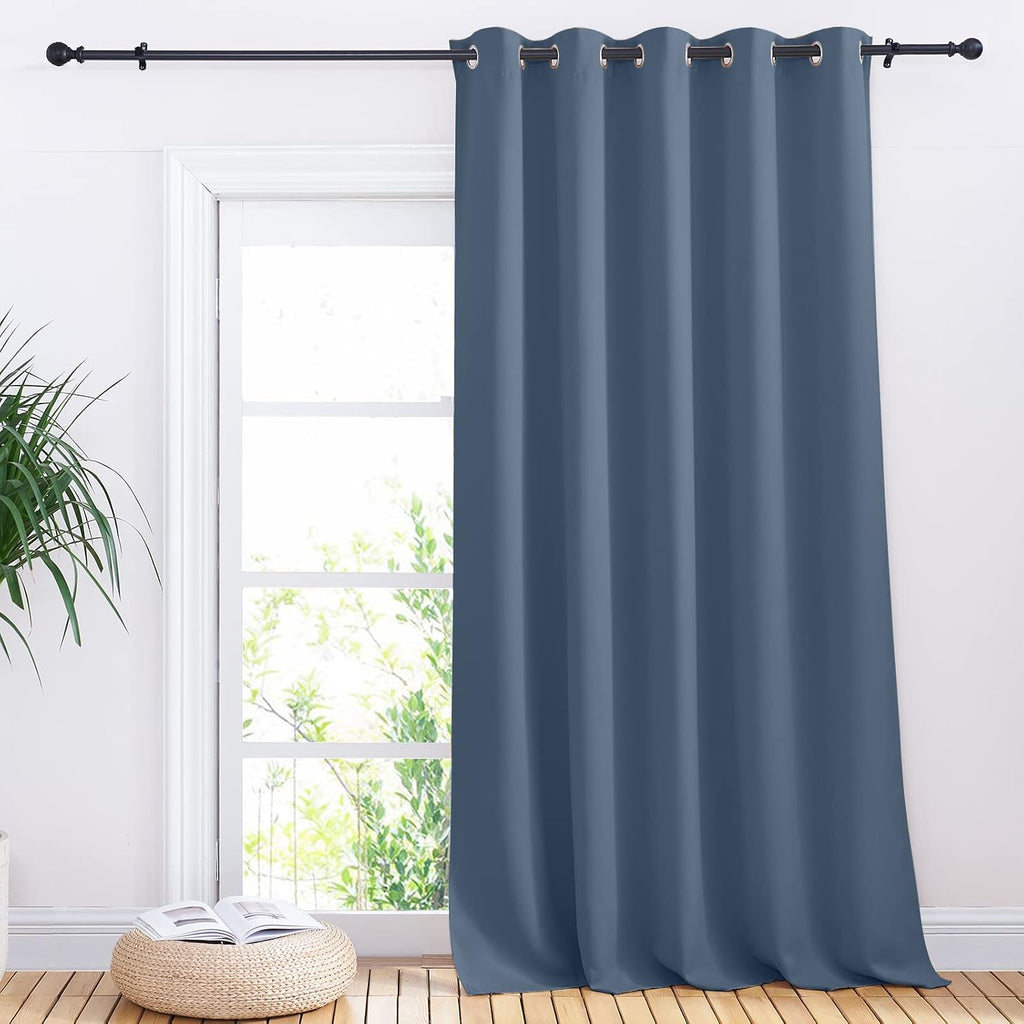 NICETOWN Bedroom Window Blackout Curtain Panel - Thermal Insulated Blackout Drape/Drapery for Loft, Guestroom (Stone Blue, 1 Panel, 70 x…