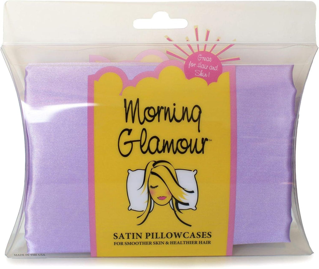 MorningGlamour Morning Glamour Satin Pillowcases for Hair & Skin, Similar to Silk, Standard/Queen Size Set of 2, Cooling Pillow Case with E…